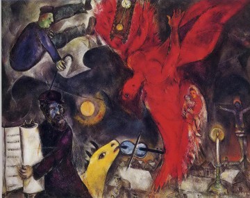 El ángel que cae contemporáneo Marc Chagall Pinturas al óleo